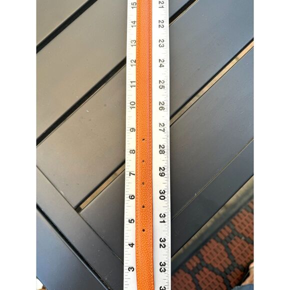 VTG Coach Handcrafted Mandarin Tan Leather Belt Brass Hardwar SZ M Made in Italy main image 9